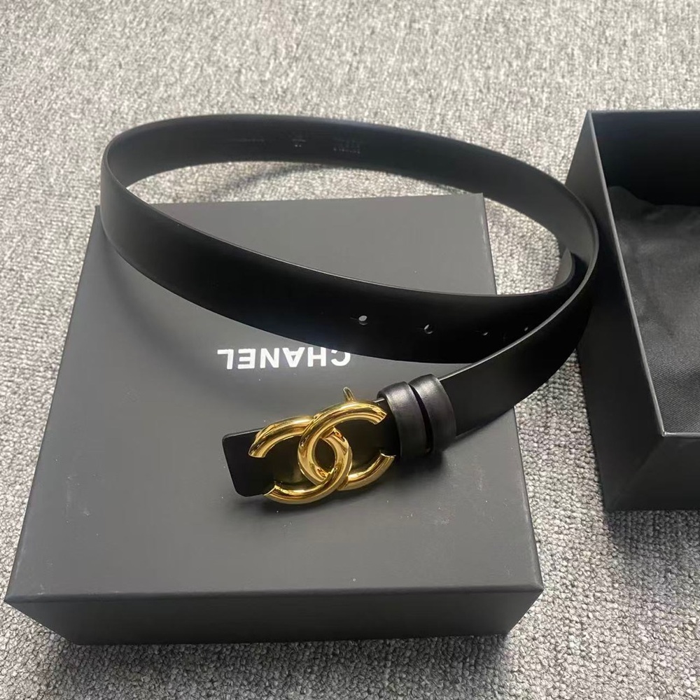 💫 Chanel Reversible CC Belt 85cm Black Leather Gold